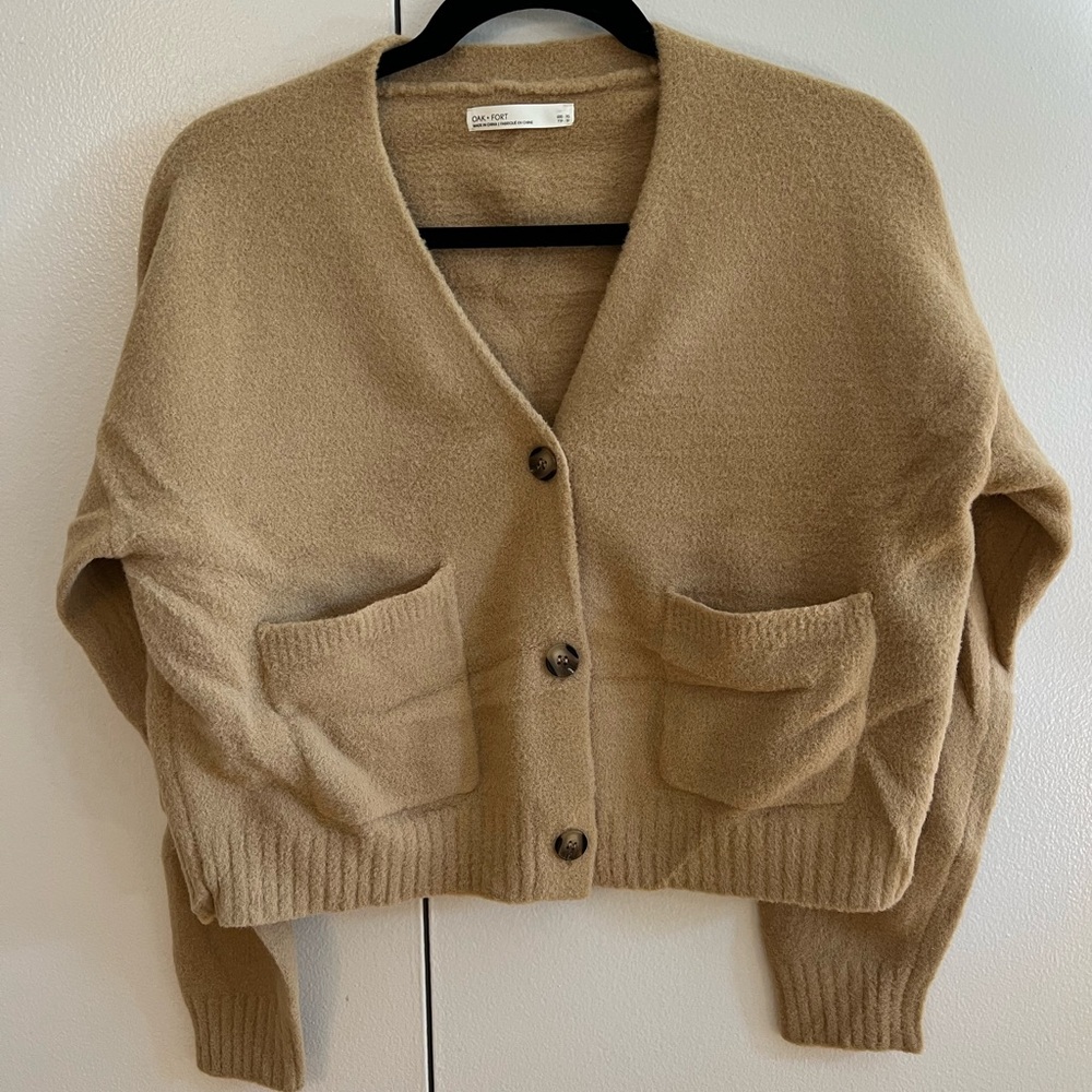 Oak+Fort Tan Knit Cardigan